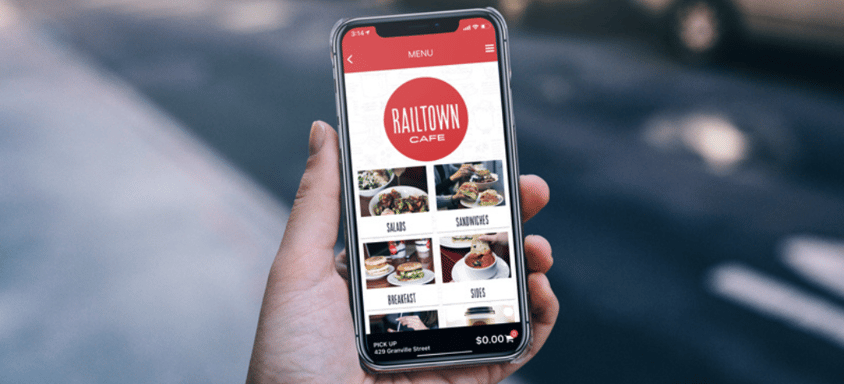Railtown Cafe mobile app. 